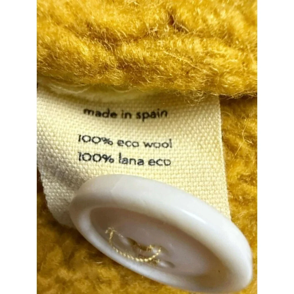 babaa Cardigan No. 19 Mini in the shade Ochre 100% Eco Wool OS One Size Gold Hue